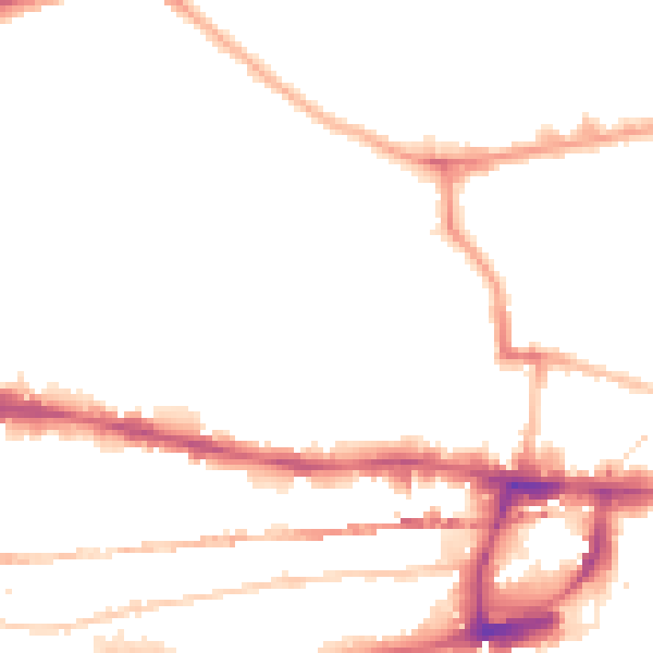 Night-time road noise heatmap for E1 0QE