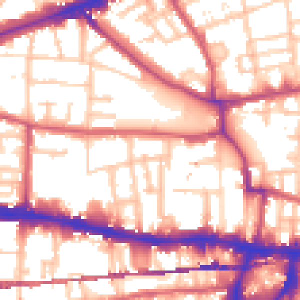 Daytime road noise heatmap for E1 0QJ
