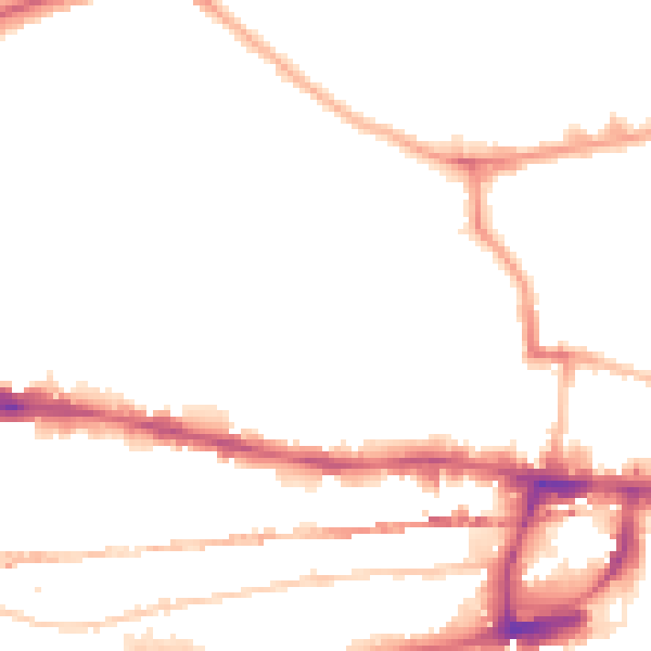 Night-time road noise heatmap for E1 0QQ
