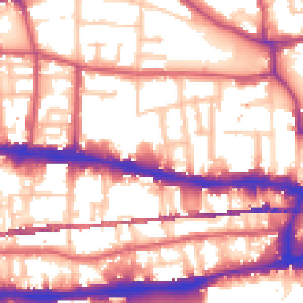 Daytime road noise heatmap for E1 0SA