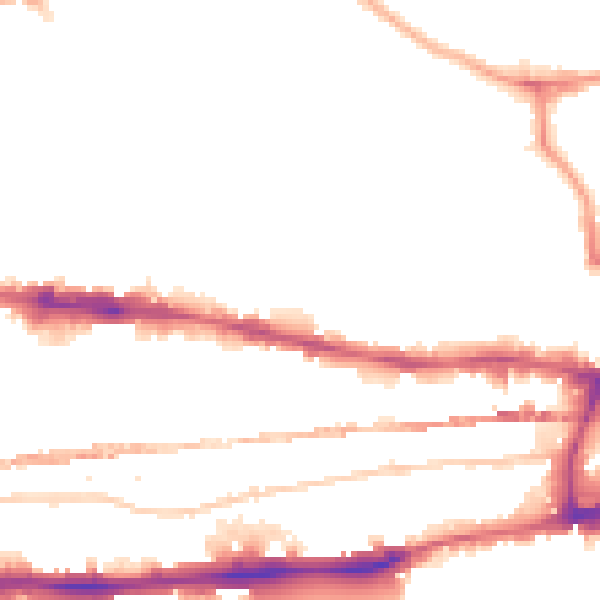 Night-time road noise heatmap for E1 0SA