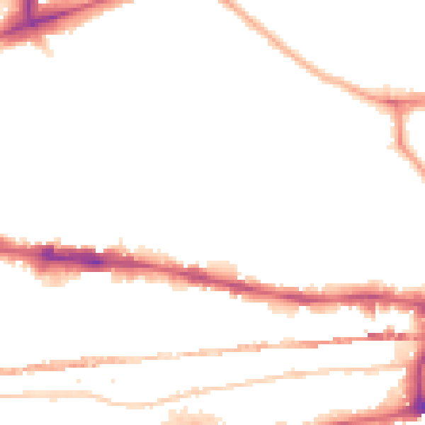 Night-time road noise heatmap for E1 0SE