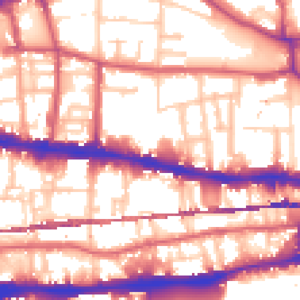 Daytime road noise heatmap for E1 0SG