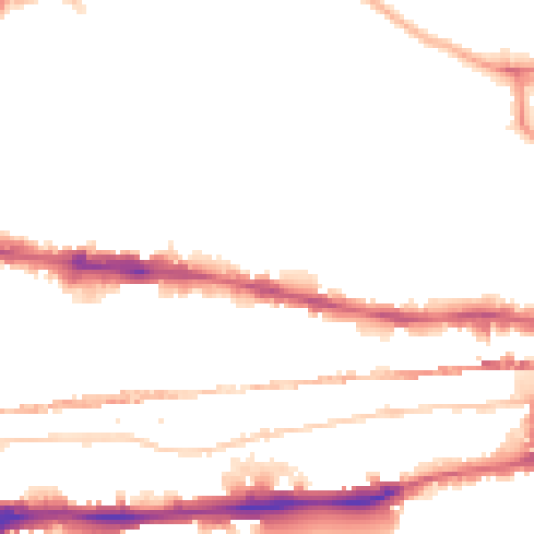 Night-time road noise heatmap for E1 0SG