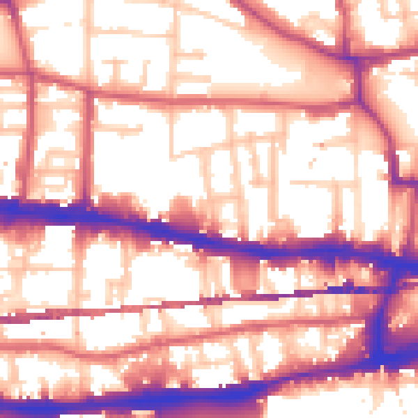 Daytime road noise heatmap for E1 0SH