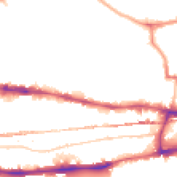 Night-time road noise heatmap for E1 0SH