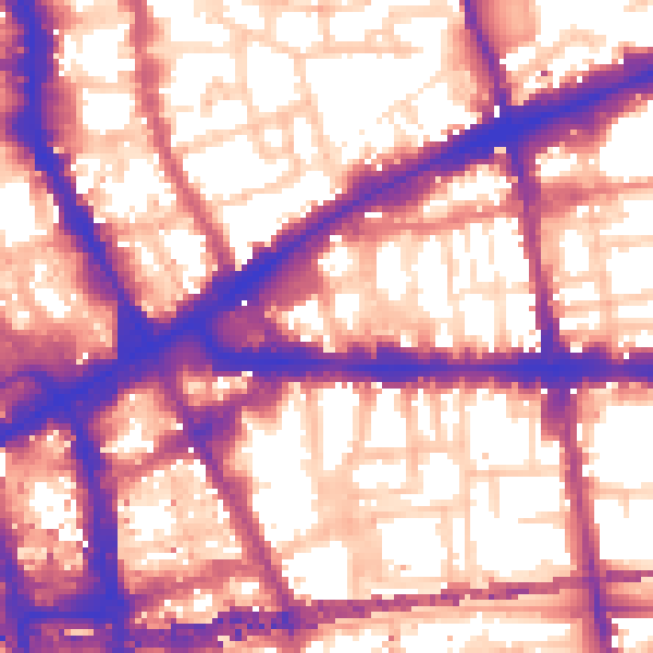 Daytime road noise heatmap for E1 1EG