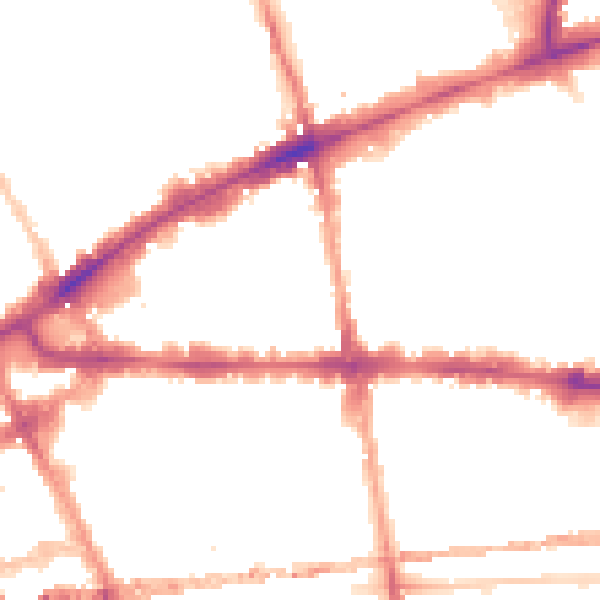 Night-time road noise heatmap for E1 1HS