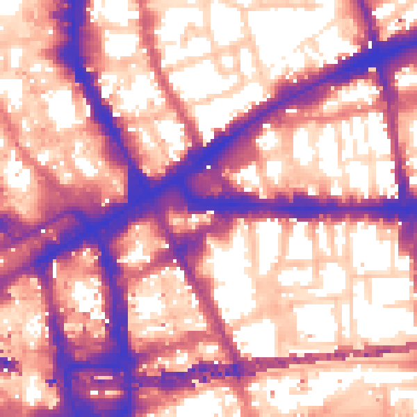 Daytime road noise heatmap for E1 1LL