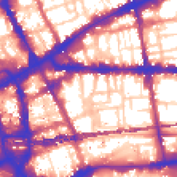 Daytime road noise heatmap for E1 1LR