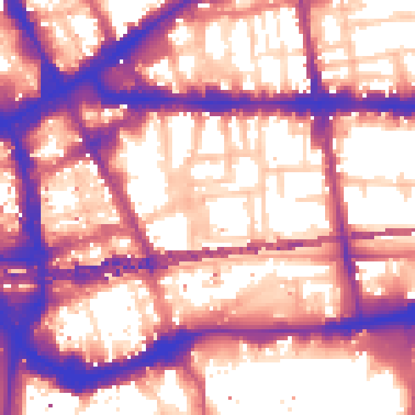 Daytime road noise heatmap for E1 1PF