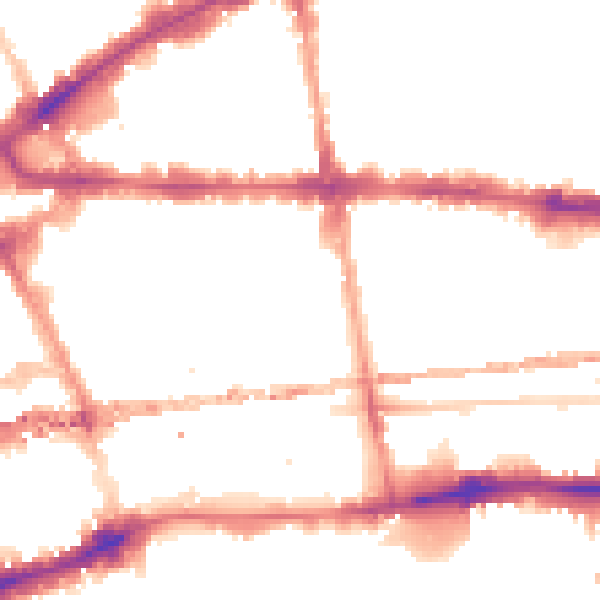 Night-time road noise heatmap for E1 1QF