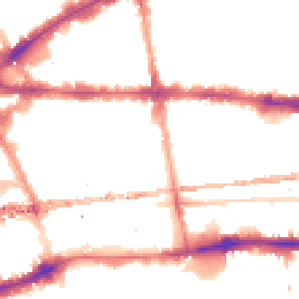 Night-time road noise heatmap for E1 1QW
