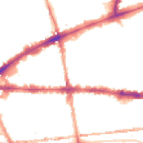 Night-time road noise heatmap for E1 2AN