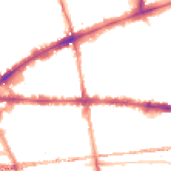 Night-time road noise heatmap for E1 2AX