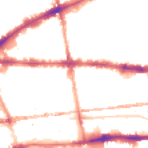 Night-time road noise heatmap for E1 2BE