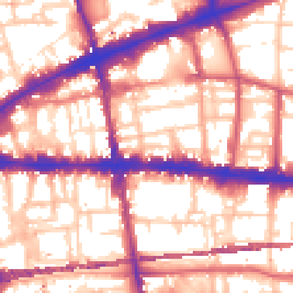 Daytime road noise heatmap for E1 2DL