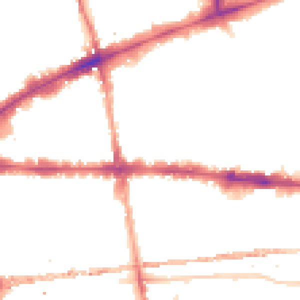 Night-time road noise heatmap for E1 2DL