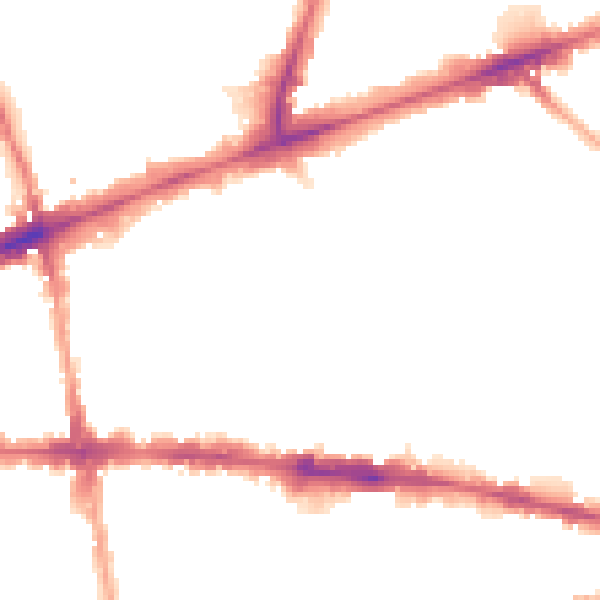 Night-time road noise heatmap for E1 2ES