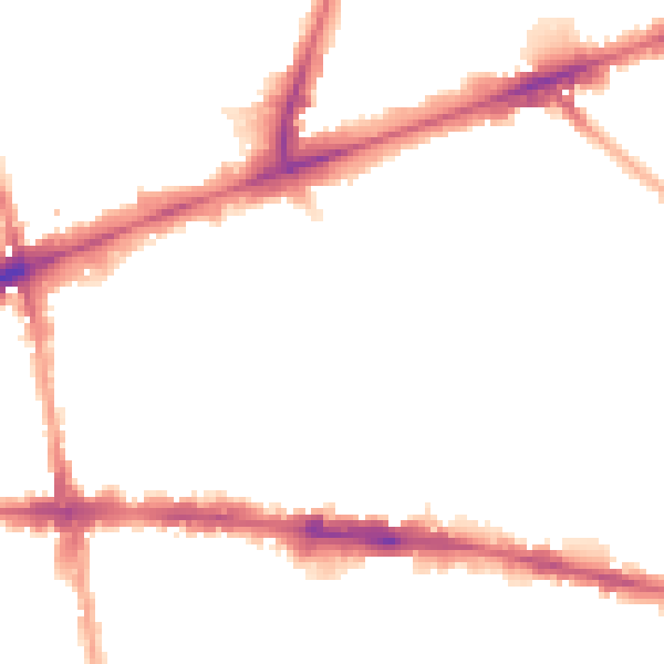 Night-time road noise heatmap for E1 2ET