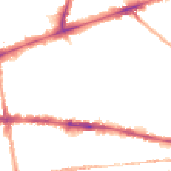 Night-time road noise heatmap for E1 2EY
