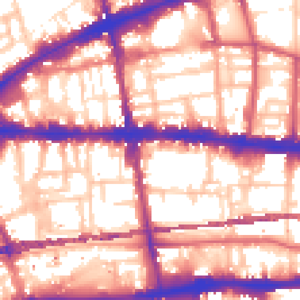 Daytime road noise heatmap for E1 2FD