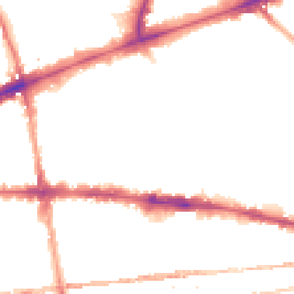 Night-time road noise heatmap for E1 2HD