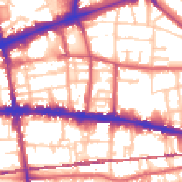 Daytime road noise heatmap for E1 2HJ