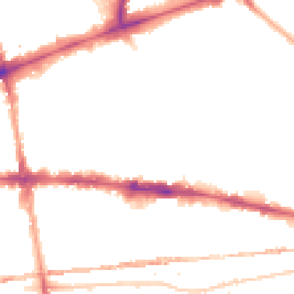 Night-time road noise heatmap for E1 2HJ
