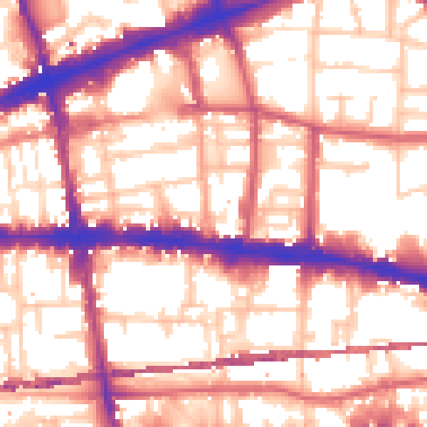 Daytime road noise heatmap for E1 2HP