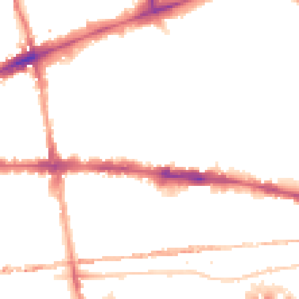 Night-time road noise heatmap for E1 2HP