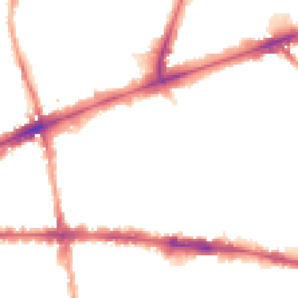 Night-time road noise heatmap for E1 2JA