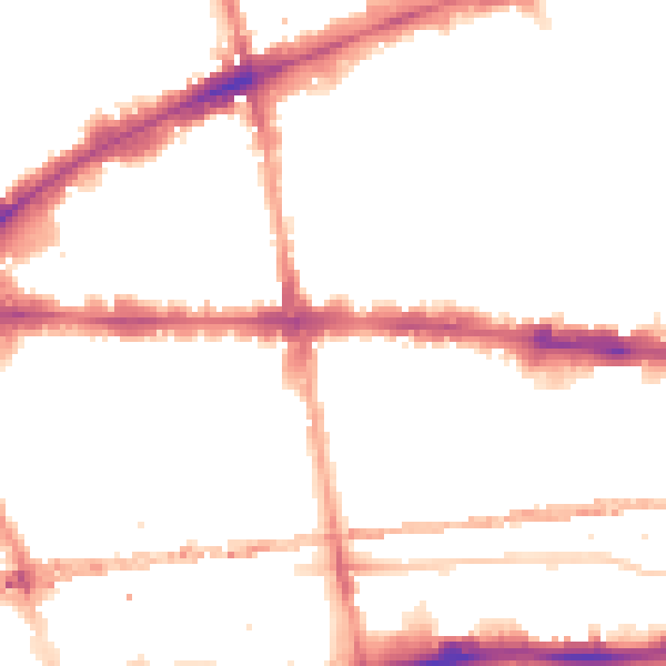 Night-time road noise heatmap for E1 2JY