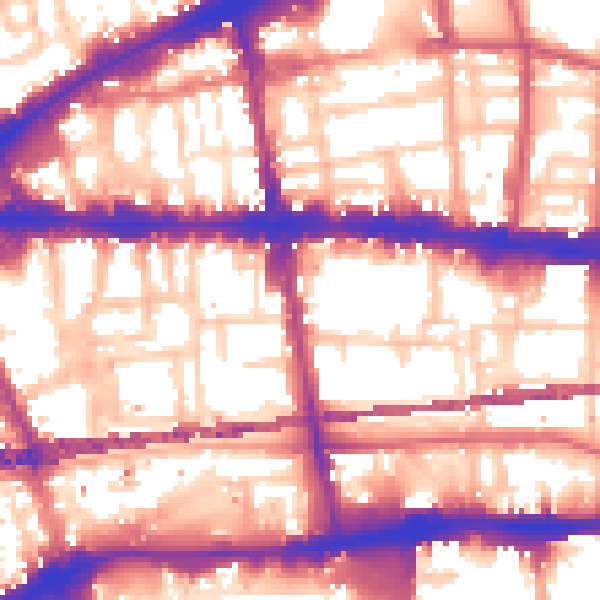 Daytime road noise heatmap for E1 2LG