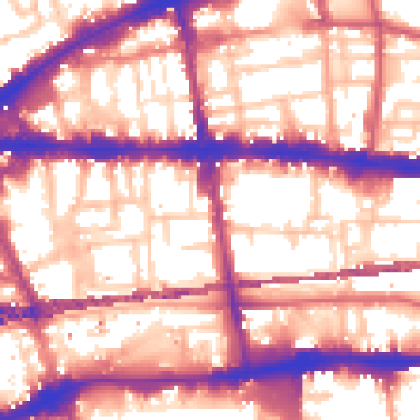 Daytime road noise heatmap for E1 2LX