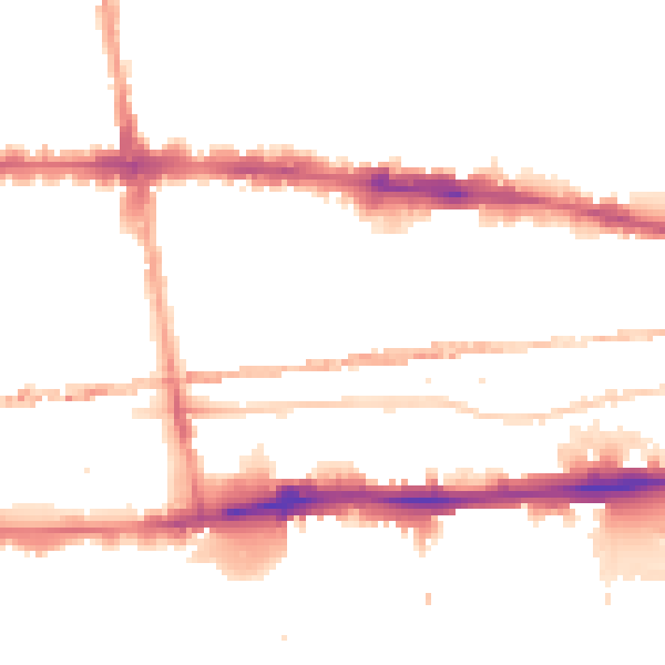 Night-time road noise heatmap for E1 2NP