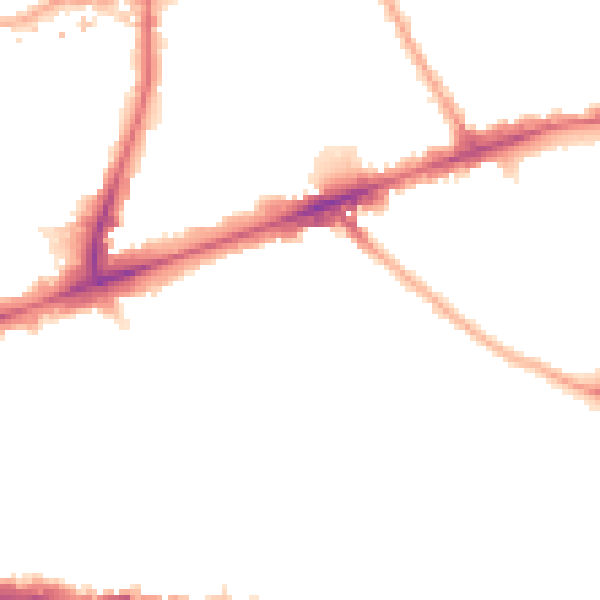 Night-time road noise heatmap for E1 3AQ