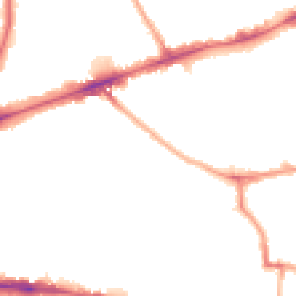 Night-time road noise heatmap for E1 3DB