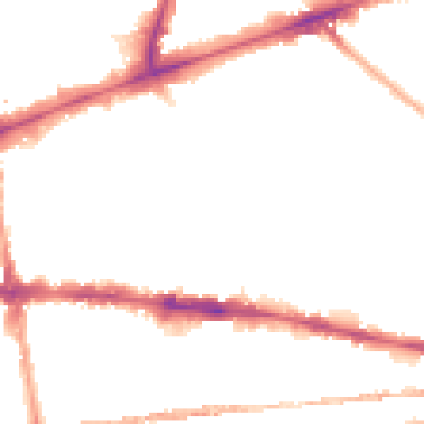 Night-time road noise heatmap for E1 3DU