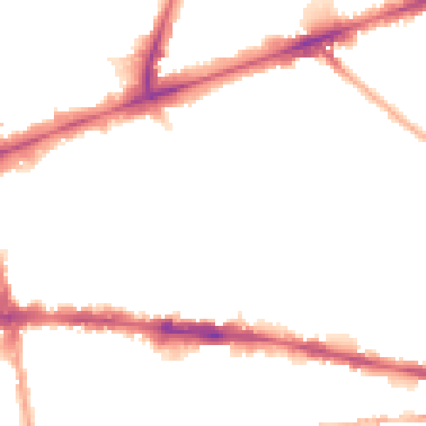 Night-time road noise heatmap for E1 3DY
