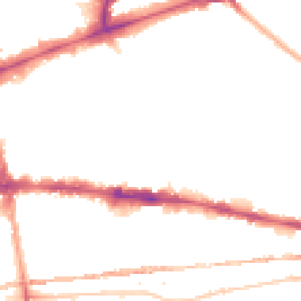 Night-time road noise heatmap for E1 3EP