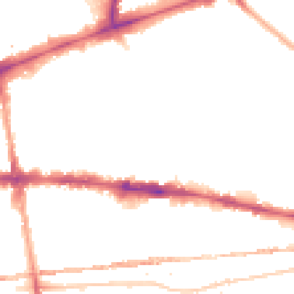 Night-time road noise heatmap for E1 3EW