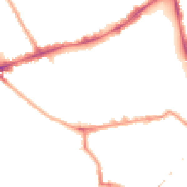 Night-time road noise heatmap for E1 3FH