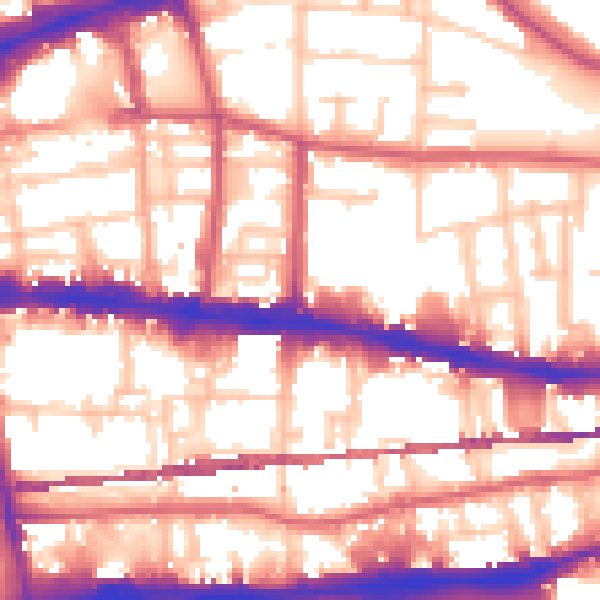 Daytime road noise heatmap for E1 3FU