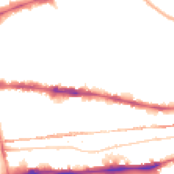 Night-time road noise heatmap for E1 3FU