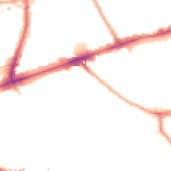Night-time road noise heatmap for E1 3JE