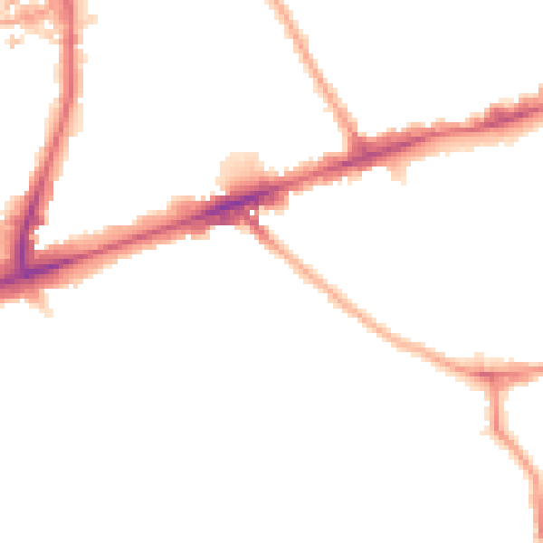 Night-time road noise heatmap for E1 3JF