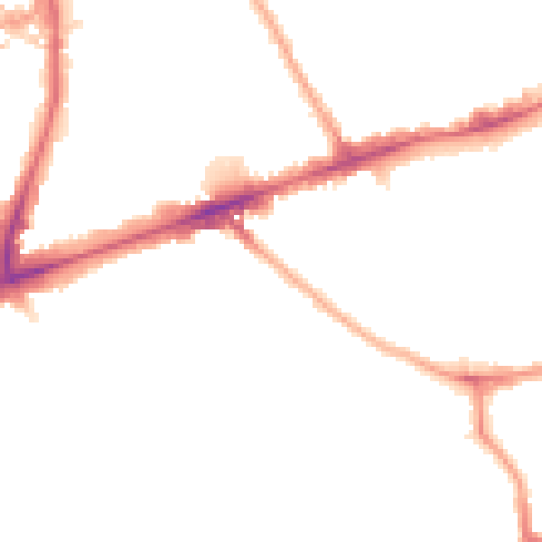 Night-time road noise heatmap for E1 3JH