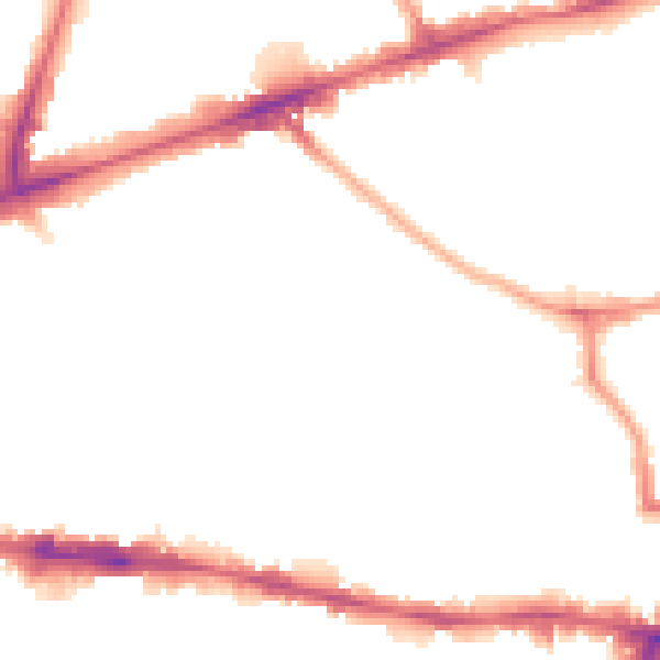 Night-time road noise heatmap for E1 3JR