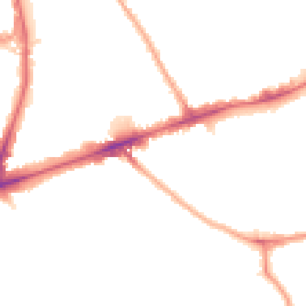 Night-time road noise heatmap for E1 3JS
